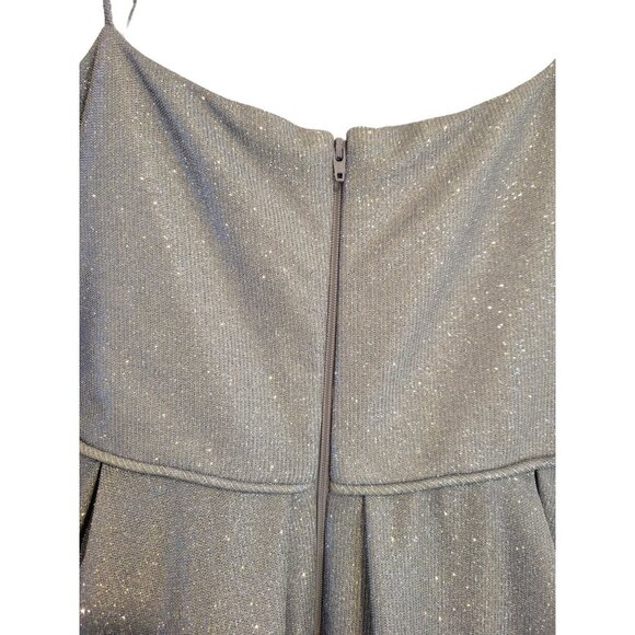 Betsy & Adam Galaxy Glitter Ball Gown A-Line Floor Length Gown Maxi Dress 14 - Picture 9 of 16